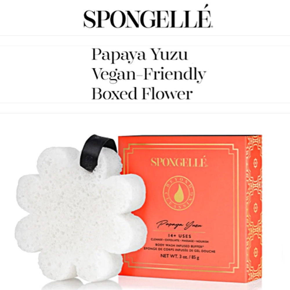 SPONGELLE Papaya Yuzu Body Wash Buffer Boxed Flower Cruelty Free NIB Sold Out